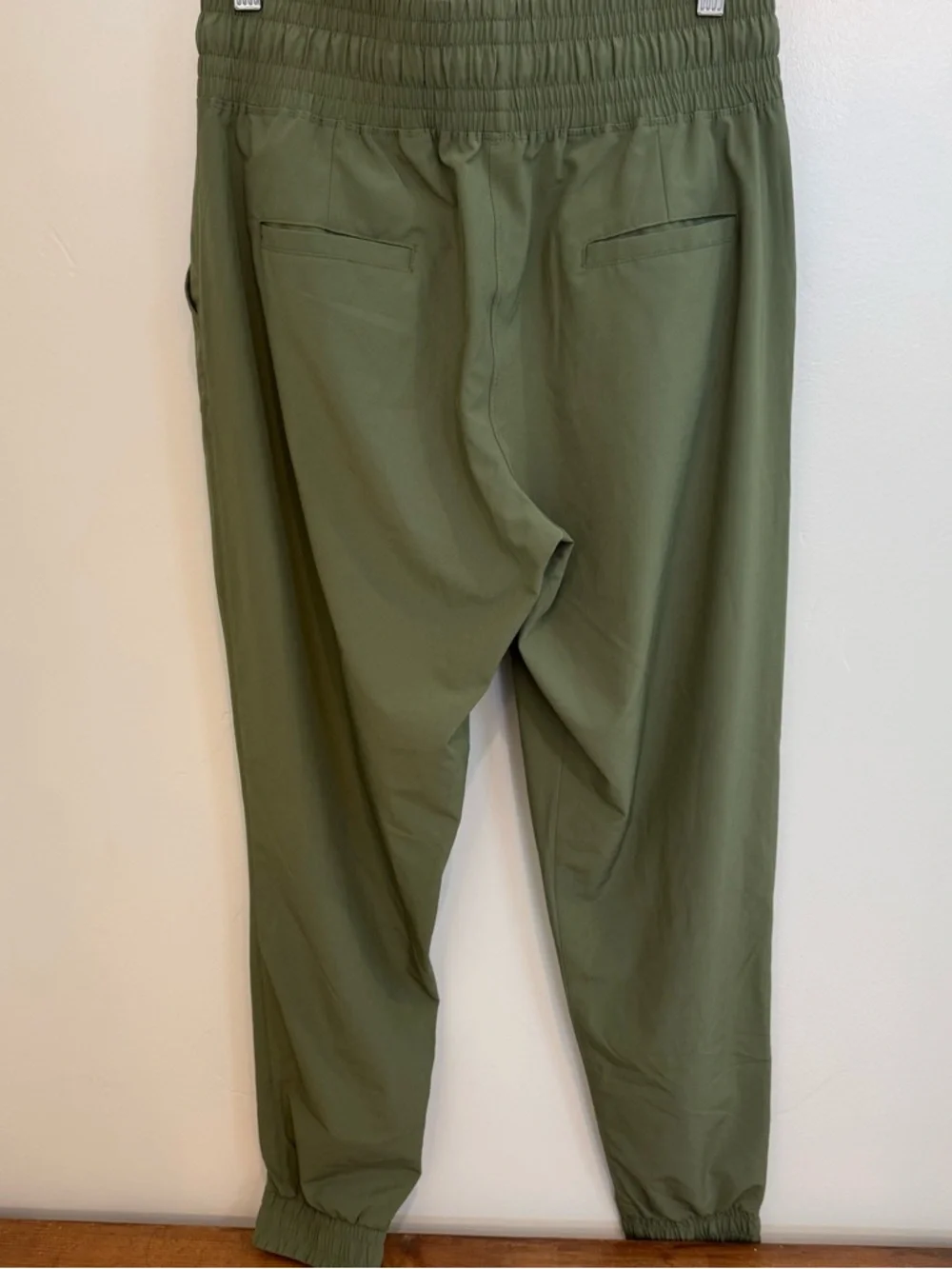 Olive Green Drawstring Joggers by Albion size medium tall - Picture 4 of 5